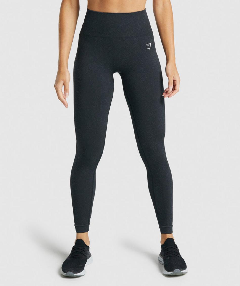 Gymshark Adapt Fleck Seamless Ženske Tajice Crne | HR 4068MQZ